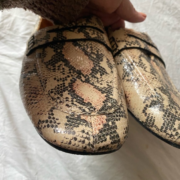 Isabel Marant Fezzy Snakeskin Embossed Leather Convertible Penny Loafer Mules 39 - Picture 11 of 12